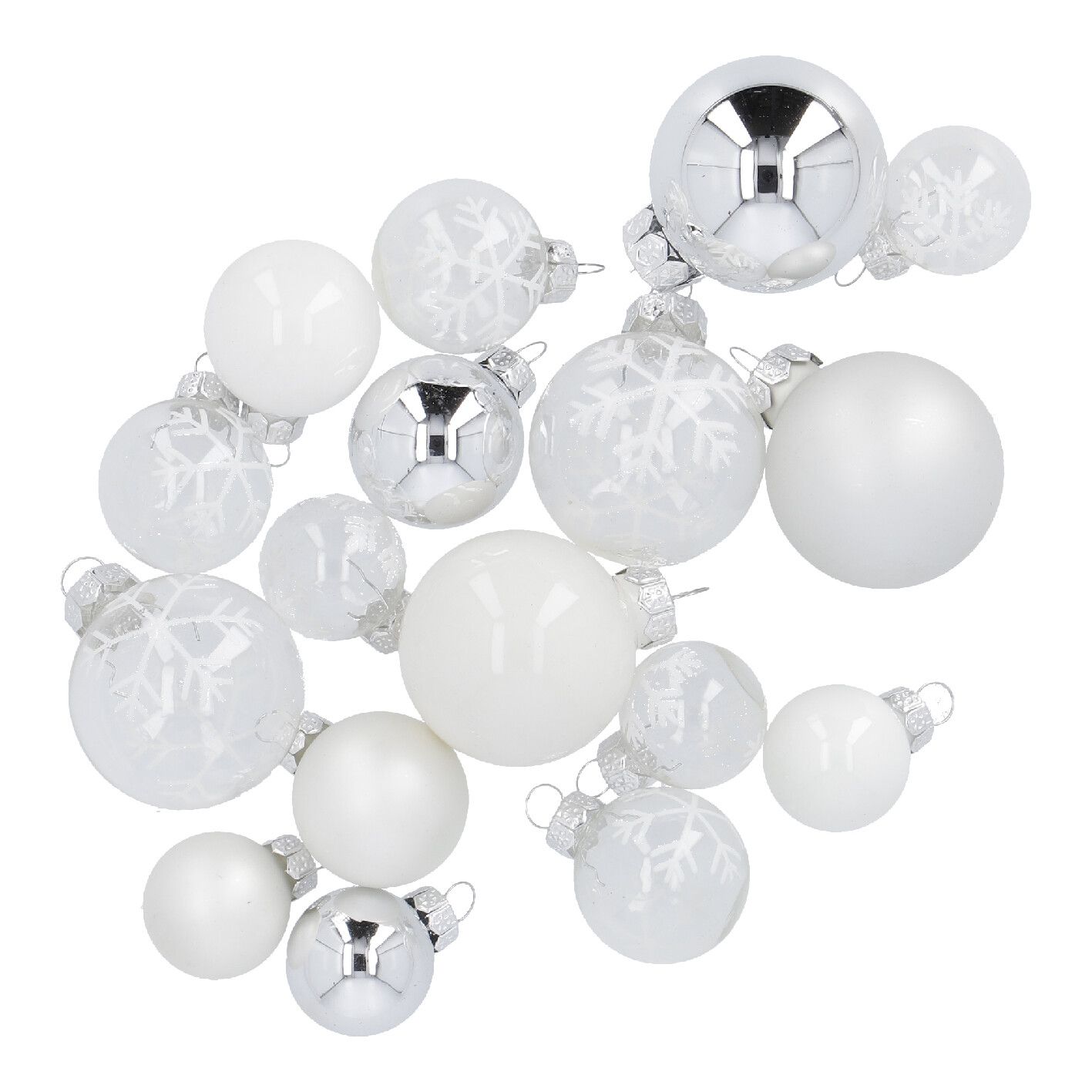 Silberne Weihnachtsdeko