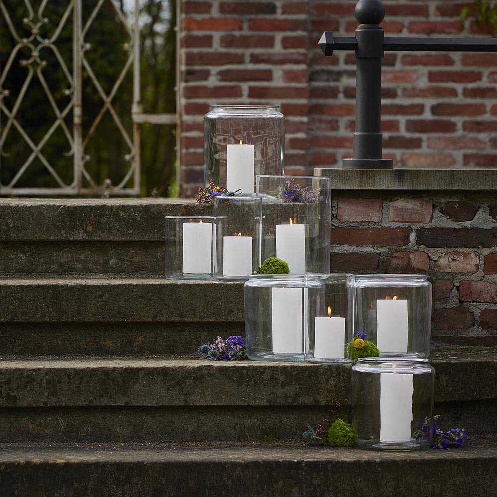 Glas-Windlicht Zylinder, dick, 18 x 20 cm