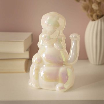 Winke-Pudel, weiß, 18 cm