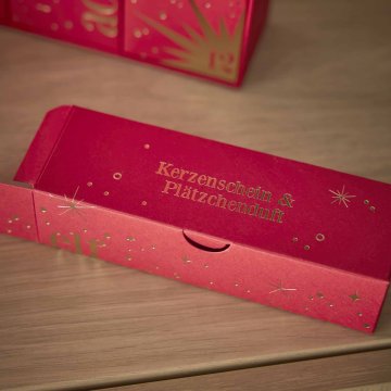 Adventskalender-Box zum Selbstbefüllen, bordeaux