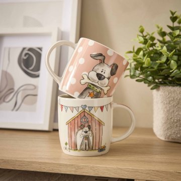 Becher Tier, Hund mit Punkten, 330 ml