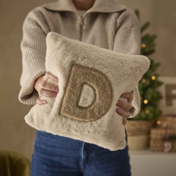 Kissen Buchstabe, D/creme, 30 x 30 cm