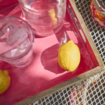 Deko-Tablett Mango, farbig/pink, 41.5 x 24.5 cm