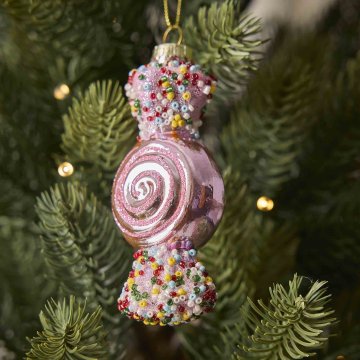 Anhänger Fancy, bunt, Bonbon/rosa Streusel, 10.5 cm