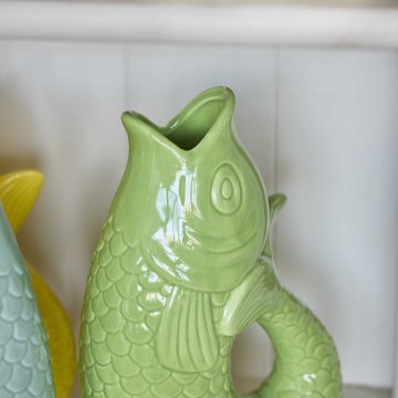 Vase Fisch, hellgrün, 25 cm