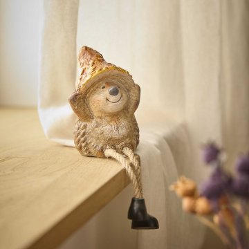 Kantenhocker Igel mit Hut, Hände hoch, 6 x 10 cm