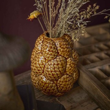 Vase Zapfen, braun, 13 cm