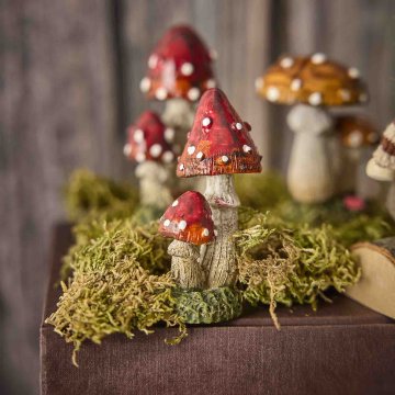 Mini-Pilz Punkte, rot/zwei, 7 cm