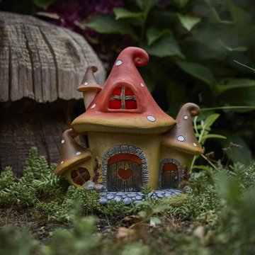LED-Haus Herbst, Pilz/Punkte, 20 cm