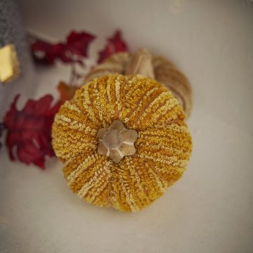 Textil-Kürbis, orange, 12 x 10 cm