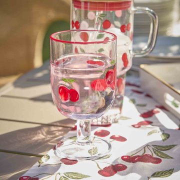 Trinkglas mit Stiel, Frucht/Kirschen/rot, 360 ml