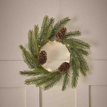 LED-Kranz mit Zapfen, 30 cm