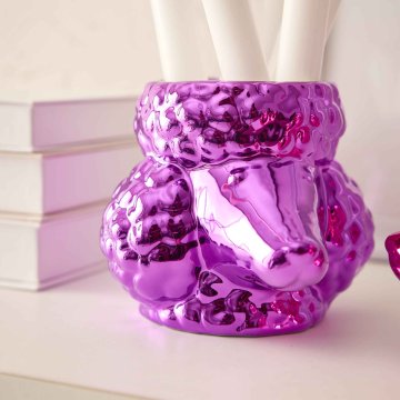 Pflanztopf Pudel, lila, 12 cm