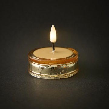 LED-Teelicht, orange/transparent, 7 x 5 cm