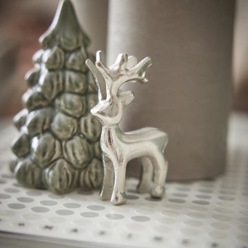 Hirsch Mini, silber, 7.5 cm
