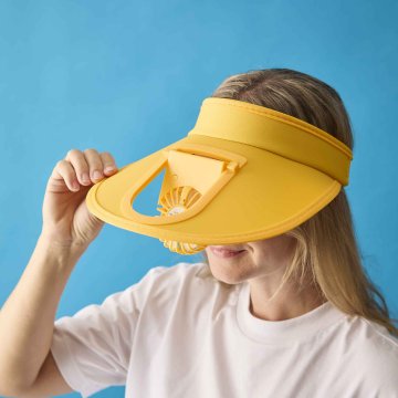 Schirmmütze mit Ventilator, gelb