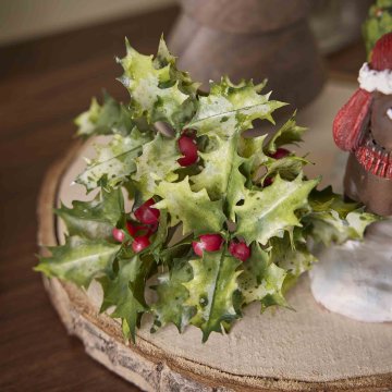Deko-Stecker Ilex mit Beeren, grün/rot, 18 cm