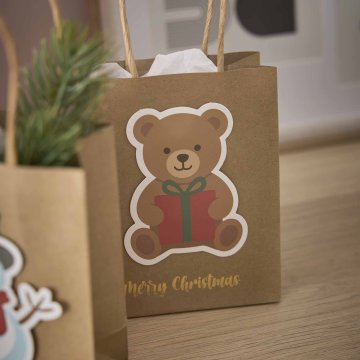 2er Set Geschenktüte Bär, 11.2 x 14 cm