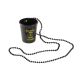 Schnapsbecher mit Kette, schwarz/Wille
