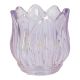 Teelichthalter Tulpe, irisierend/helllila, 7 x 7 cm