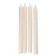 4er Set Stabkerze Rustik, wollweiß, 25 cm