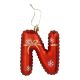 Anhänger Buchstabe, N/rot, 10 cm