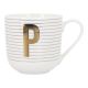 Becher Buchstabe/Streifen, P, 450 ml