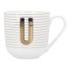 Becher Buchstabe/Streifen, U, 450 ml