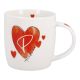 Becher Buchstabe mit Herz, P, 350 ml