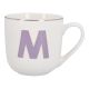 Becher Buchstabe mit Schlüsselanhänger, M/lila, 450 ml