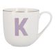 Becher Buchstabe mit Schlüsselanhänger, K/lila, 450 ml