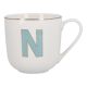 Becher Buchstabe mit Schlüsselanhänger, N/grün, 450 ml