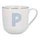 Becher Buchstabe mit Schlüsselanhänger, P/blau, 450 ml