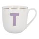 Becher Buchstabe mit Schlüsselanhänger, T/lila, 450 ml