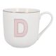 Becher Buchstabe mit Schlüsselanhänger, D/rosa, 450 ml