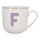 Becher Buchstabe mit Schlüsselanhänger, F/lila, 450 ml
