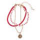 Armband Weihnachten, Schneeflocke, rot/gold