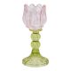 Kerzenständer Tulpe/Teelicht, rosa/grün, 18 cm
