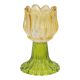 Kerzenständer Tulpe/Teelicht, gelb/grün, 14 cm