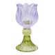 Kerzenständer Tulpe/Teelicht, helllila/grün, 14 cm