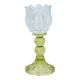 Kerzenständer Tulpe/Teelicht, hellblau/grün, 18 cm