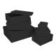6er Set Geschenkkarton Uni, schwarz