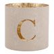 Teelichthalter Buchstabe, C/beige, 7.8 x 7.5 cm