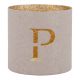 Teelichthalter Buchstabe, P/beige, 7.8 x 7.5 cm