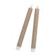 2er Set LED-Stabkerze Rustik/Timer, karamel, 24.5 cm