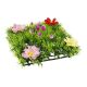 Rasen mit Blumen, lila/bunt, 12 x 12 cm