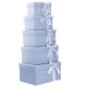 5er Set Geschenkkarton Schleife, rauchblau