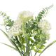 Strauß Pompom/Farn, weiß, 33 cm