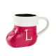 Becher Stiefel mit Buchstabe, L/rot, 400 ml