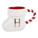 Becher Stiefel mit Buchstabe, H/weiß, 400 ml